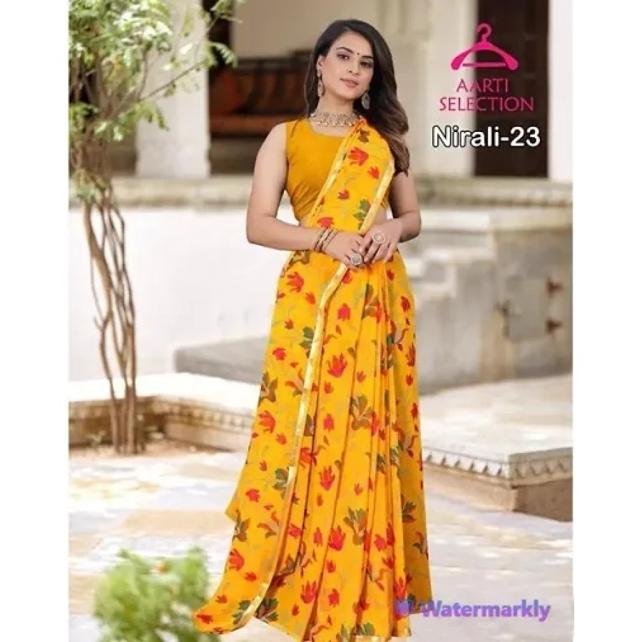 Fancy Cotton Saree with Blouse Piece for Women