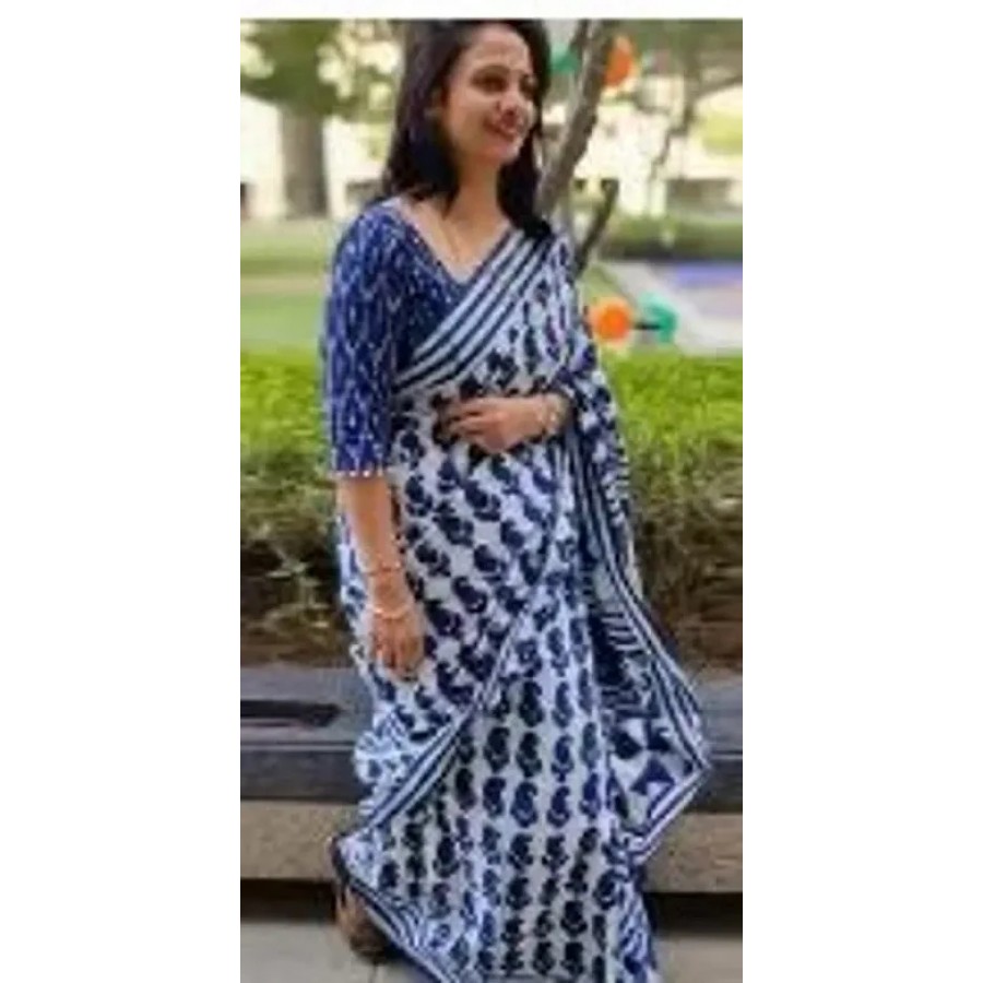 Fancy Cotton Saree with Blouse Piece for Women