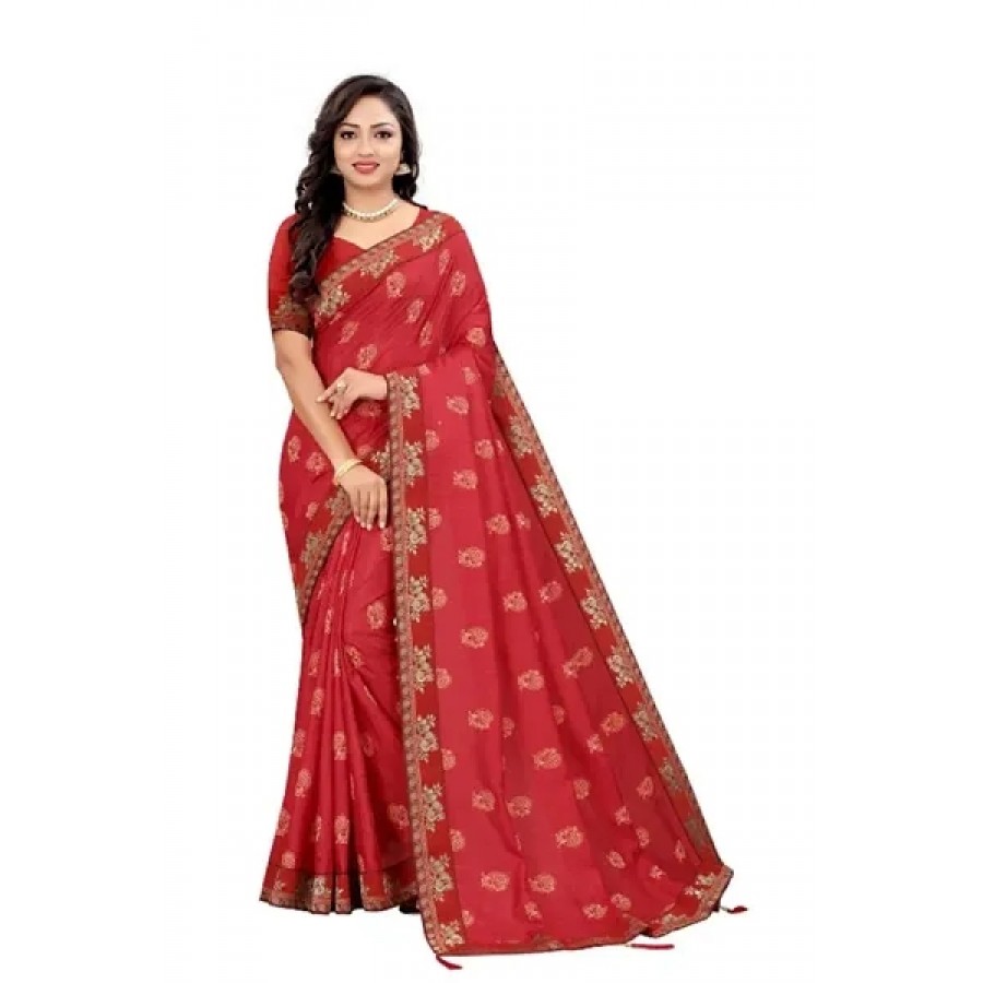 Latest Beautiful Silk Blend Saree with Blouse piece