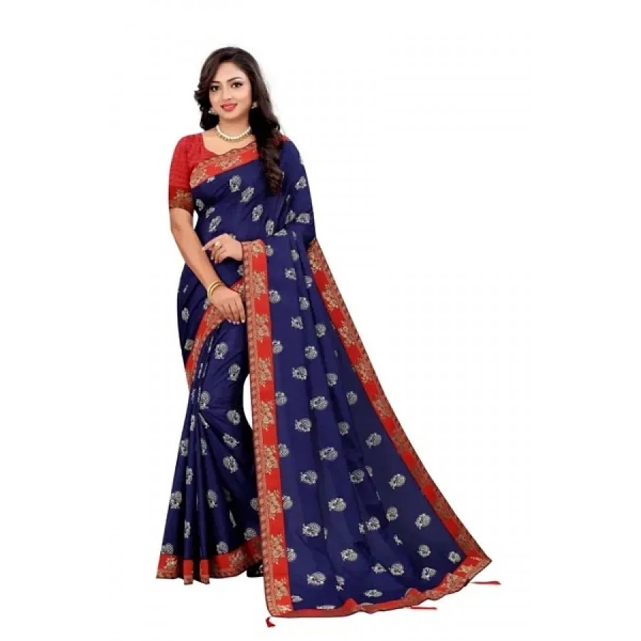 Latest Beautiful Silk Blend Saree with Blouse piece