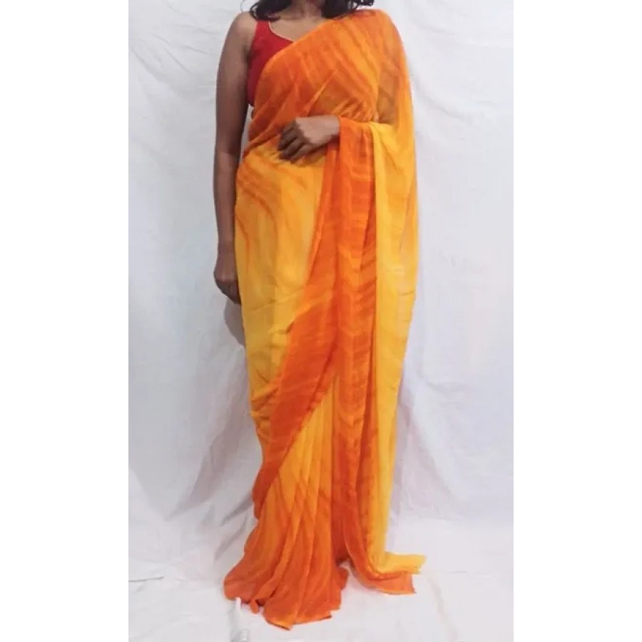 New Trendy Georgette Printed Saree with Blouse piece