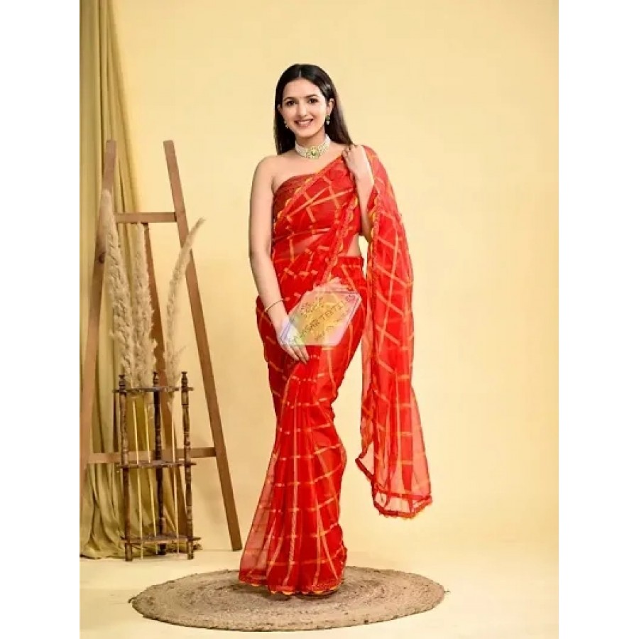 Partywear Pure Georgette Saree With Blouse Piece