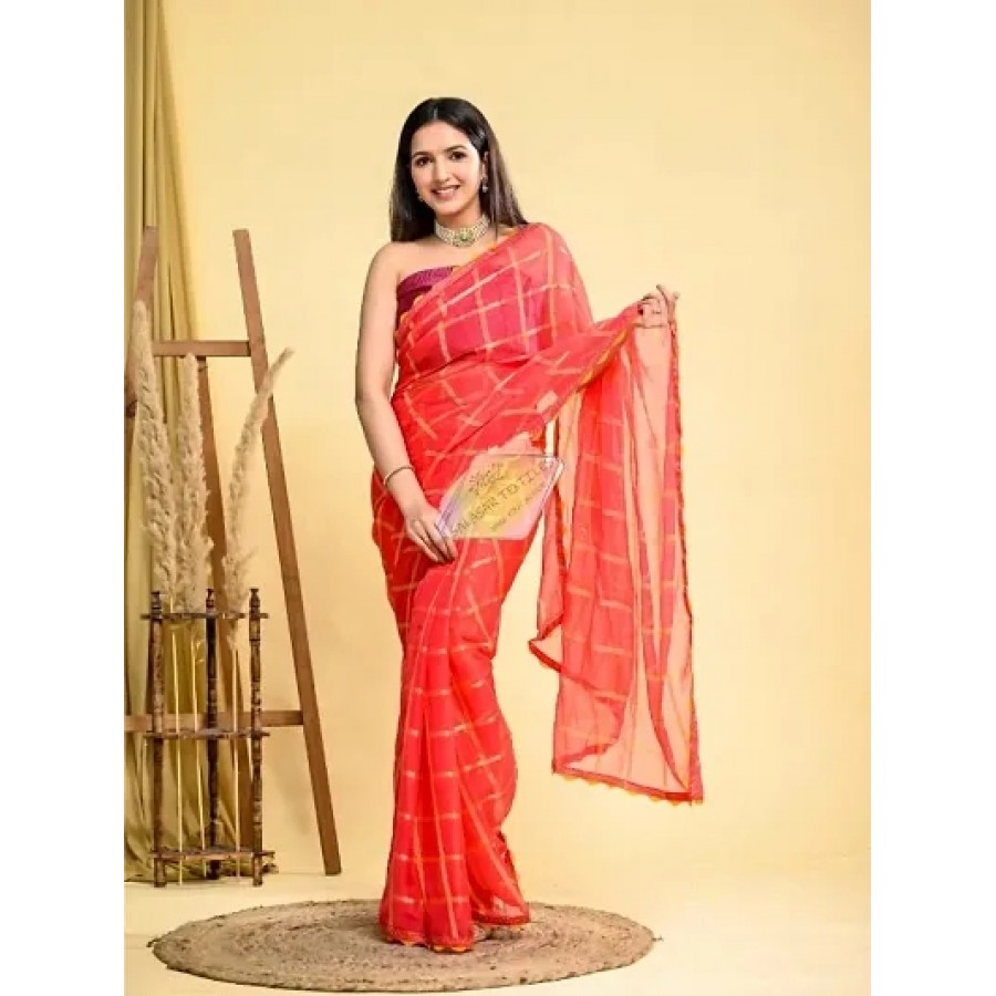 Partywear Pure Georgette Saree With Blouse Piece