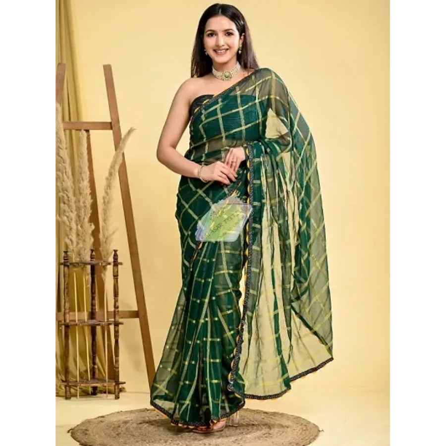 Partywear Pure Georgette Saree With Blouse Piece