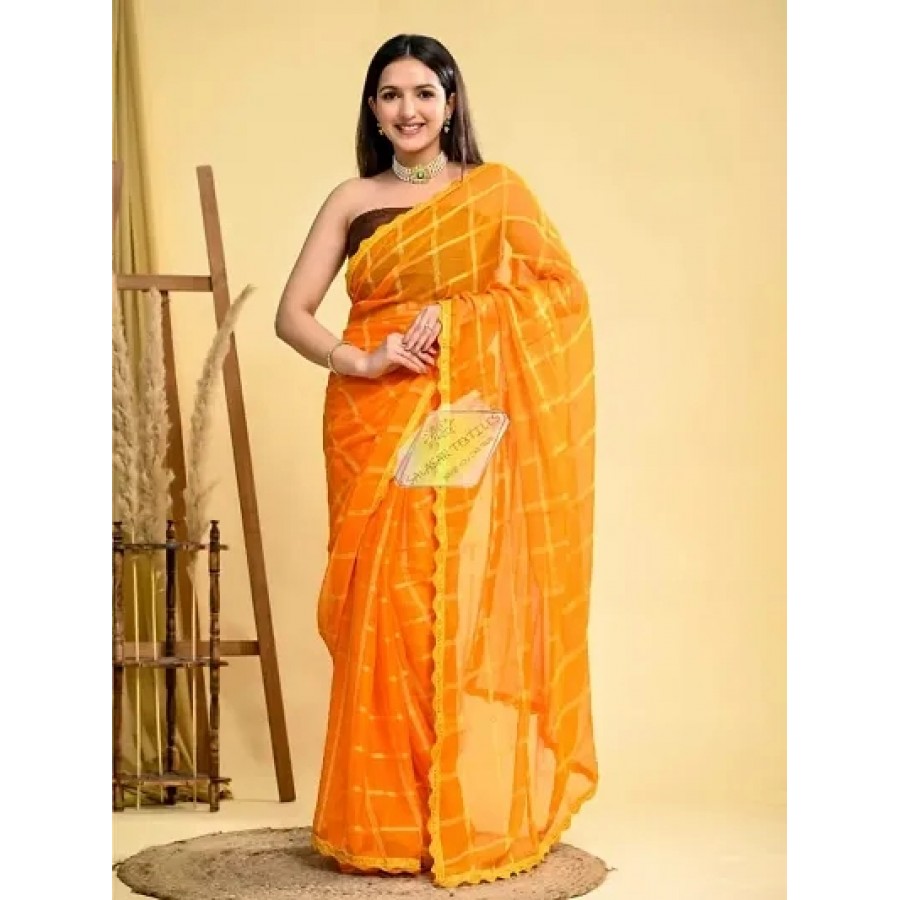 Partywear Pure Georgette Saree With Blouse Piece