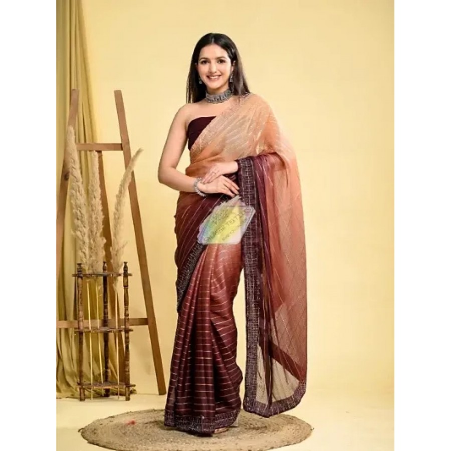 Pure Georgette Printed Saree With Blouse Piece