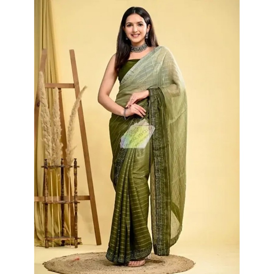 Pure Georgette Printed Saree With Blouse Piece