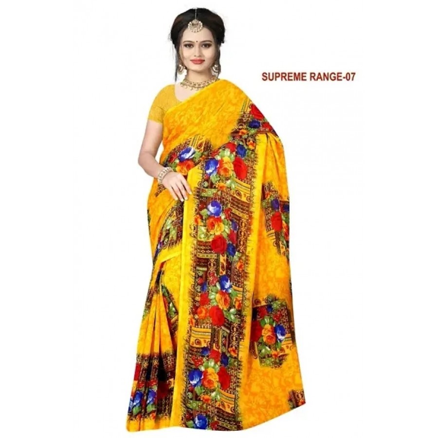 Stylish Rennial Printed Saree With Blouse Piece