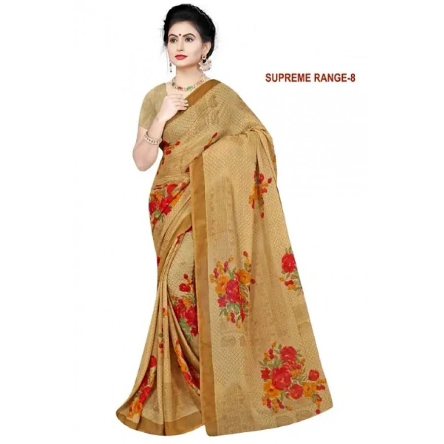 Stylish Rennial Printed Saree With Blouse Piece