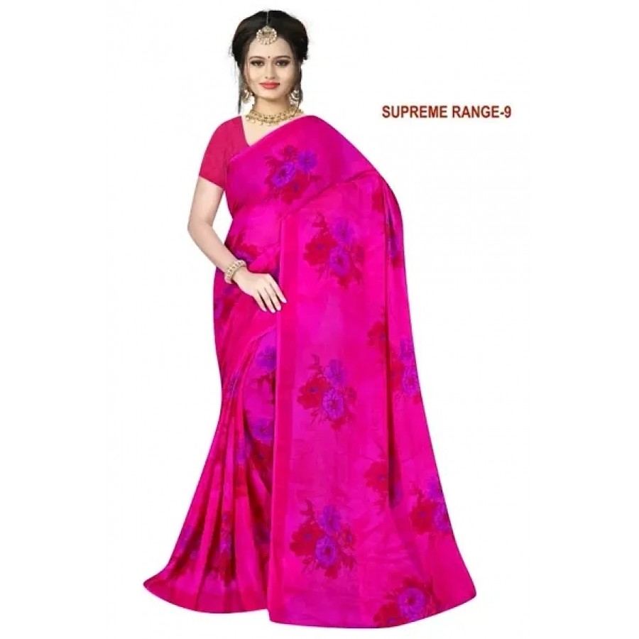 Stylish Rennial Printed Saree With Blouse Piece