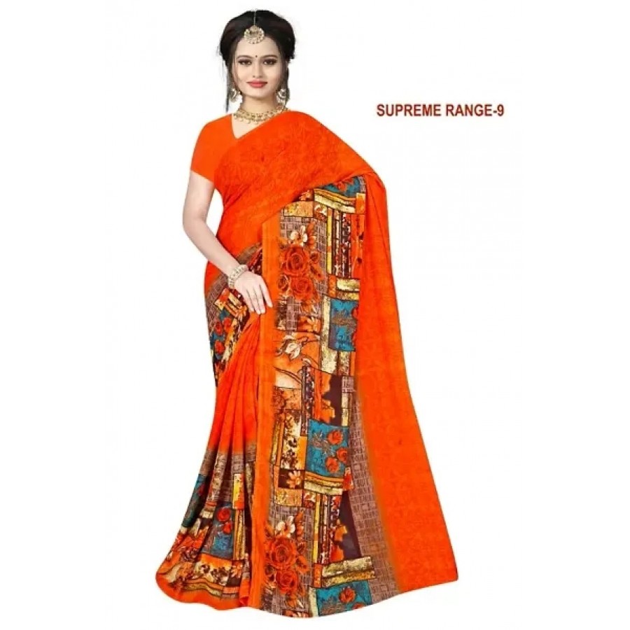 Stylish Rennial Printed Saree With Blouse Piece