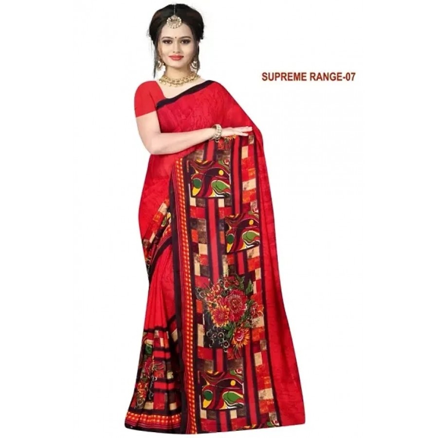 Stylish Rennial Printed Saree With Blouse Piece