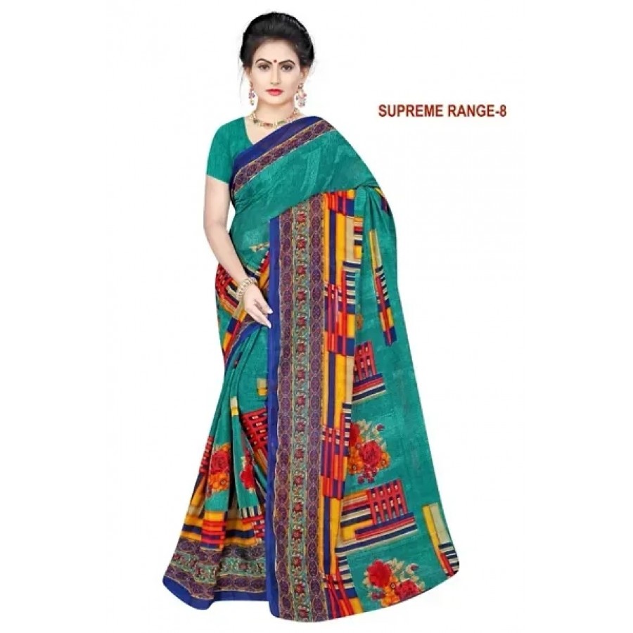 Stylish Rennial Printed Saree With Blouse Piece