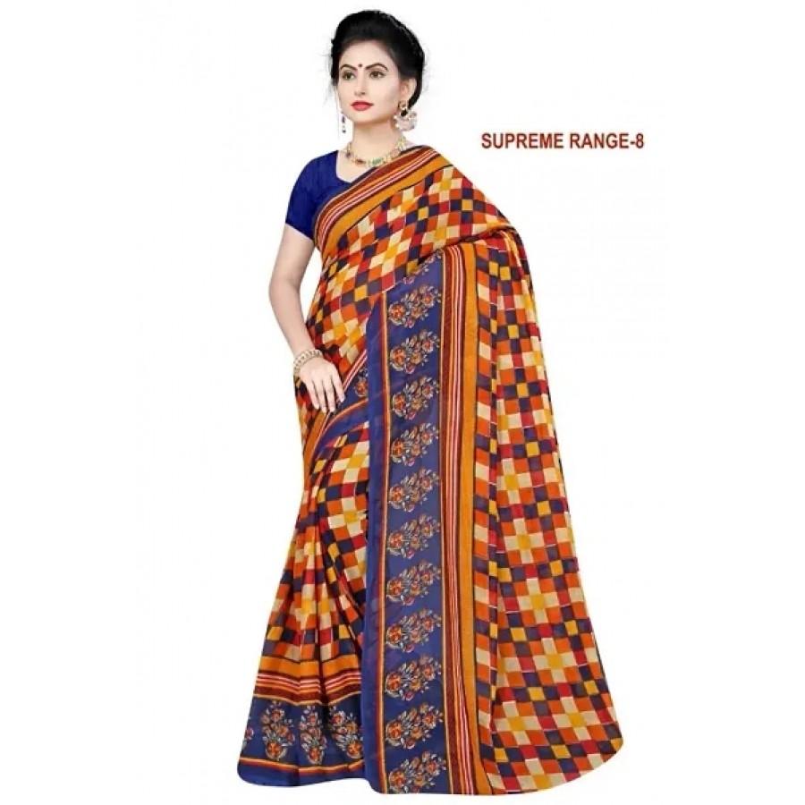 Stylish Rennial Printed Saree With Blouse Piece