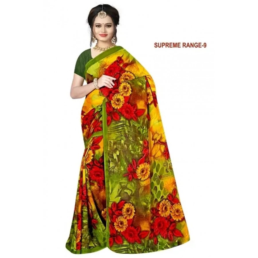 Stylish Rennial Printed Saree With Blouse Piece