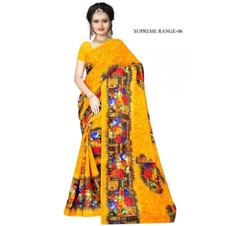 Stylish Rennial Printed Saree With Blouse Piece