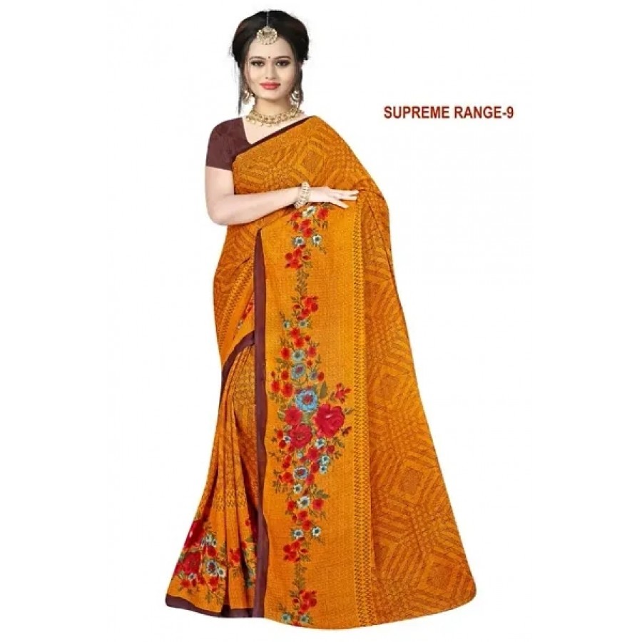 Stylish Rennial Printed Saree With Blouse Piece