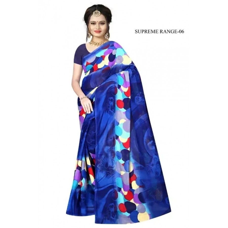 Stylish Rennial Printed Saree With Blouse Piece