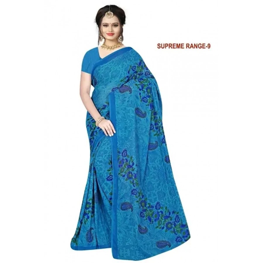 Stylish Rennial Printed Saree With Blouse Piece