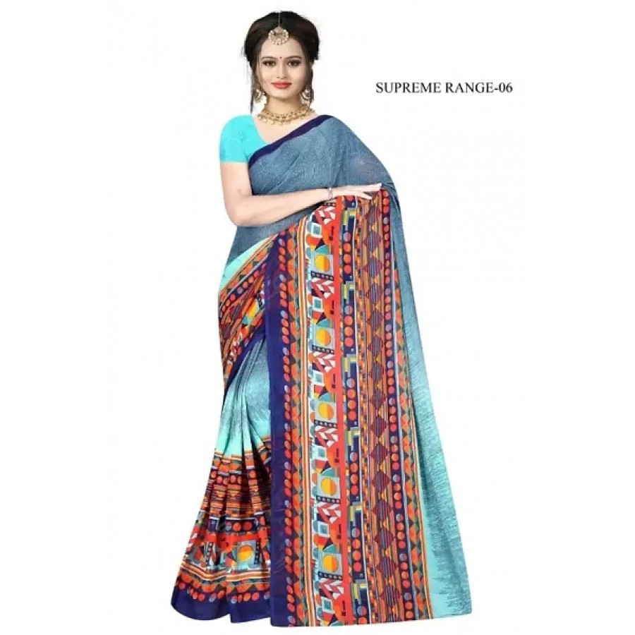 Stylish Rennial Printed Saree With Blouse Piece