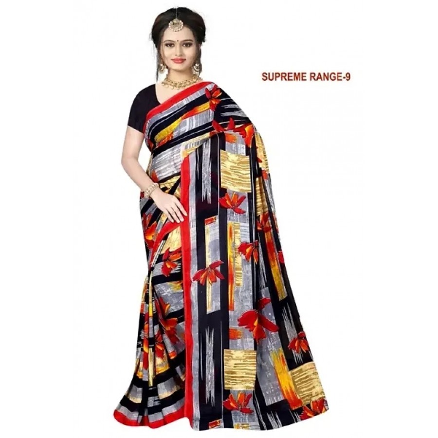 Stylish Rennial Printed Saree With Blouse Piece