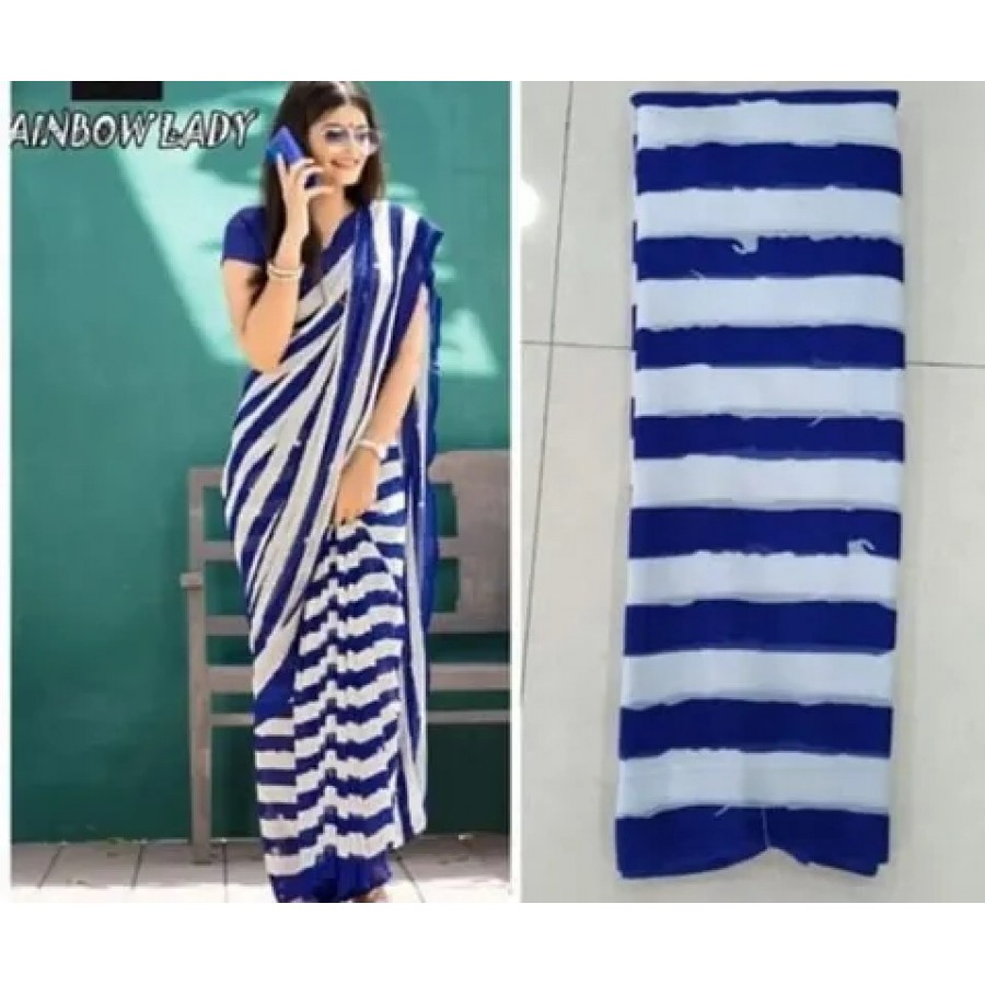 Trendy Women Printed GEORGTTE Saree With unstitched Blouse Piece