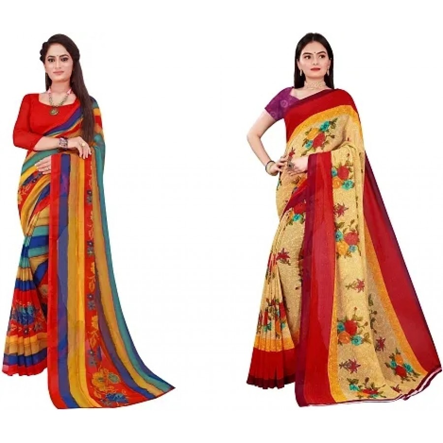 Women Beautiful Georgette Saree with Blouse piece