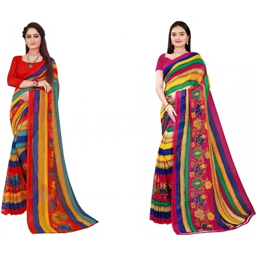 Women Beautiful Georgette Saree with Blouse piece