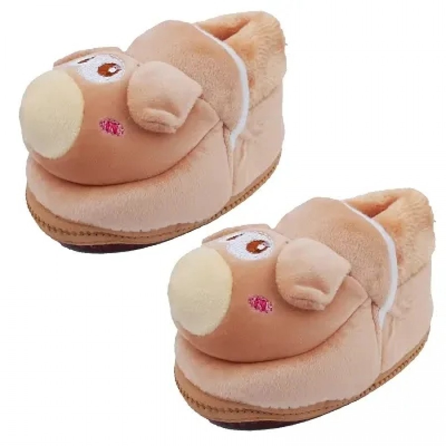 ToyToon Cute Fancy Infant Baby Warm Valvet Brown Booties/Shoes 0-6 Months for Babies Boys and Girls Unisex (Brown)