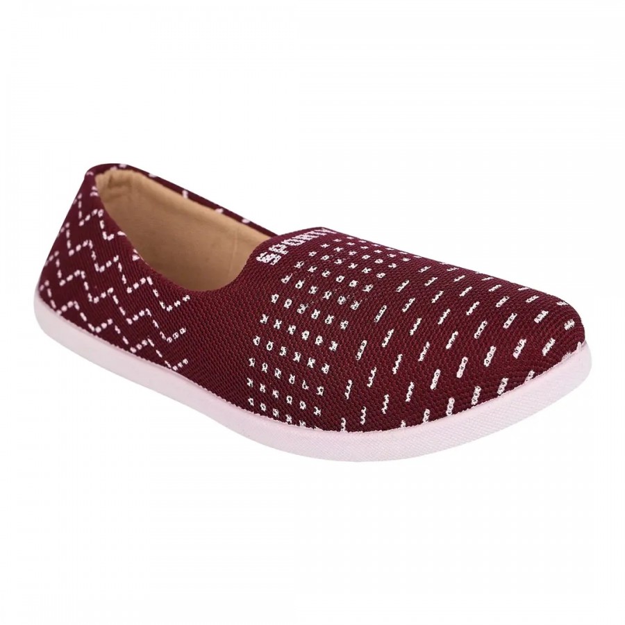 Aedee Women Slip On Flats Comfortable Casual Dress Belly Slip on Super Lightweight Women Bellies  Non-Slippery Belly for Women (Maroon)