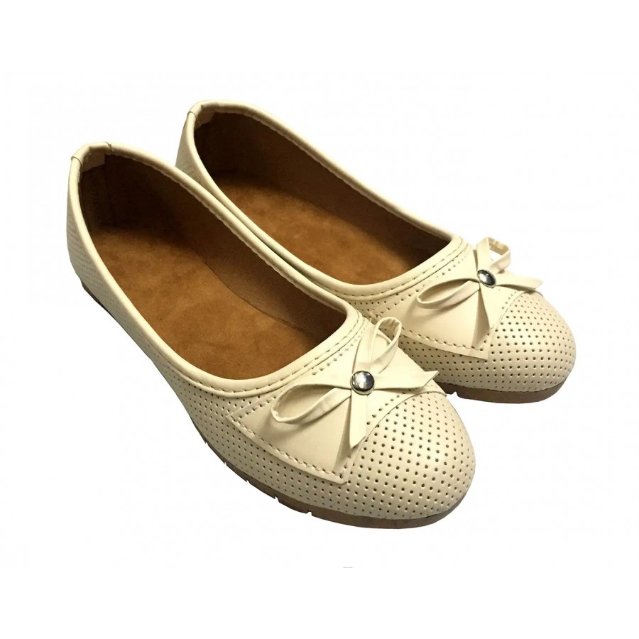 Atulit Women's and Girl's Stylish Casual Bellies/Flats/Loafers/Footwear (Cream, 4, Numeric_4)