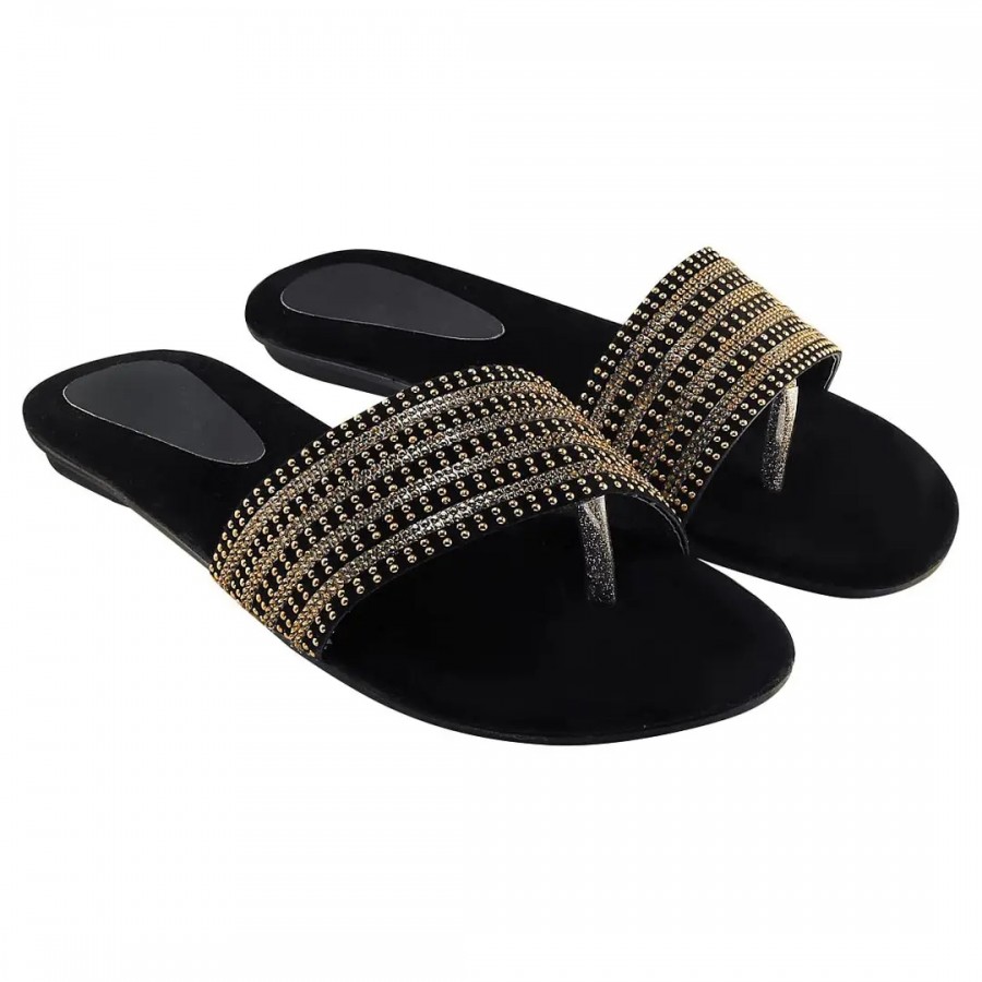 Blinder Womens Stylish Fancy Stones Slipper Flats