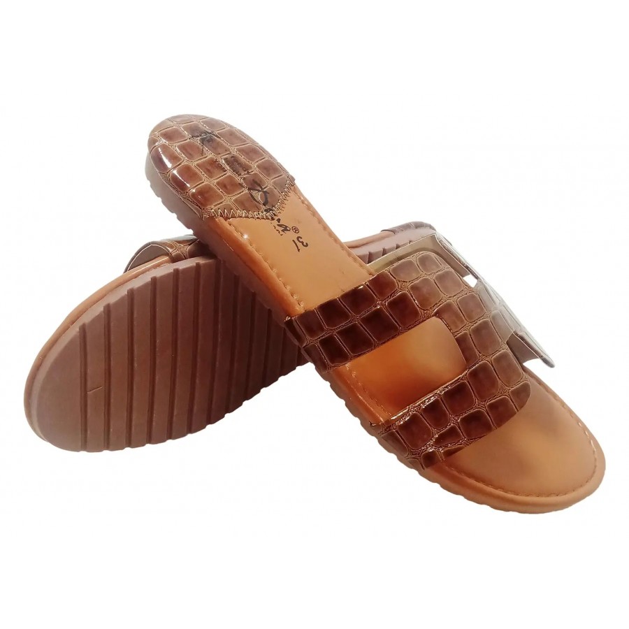 Diva:Trendy Unique You Soft Casual Croc Print Slide Slippers