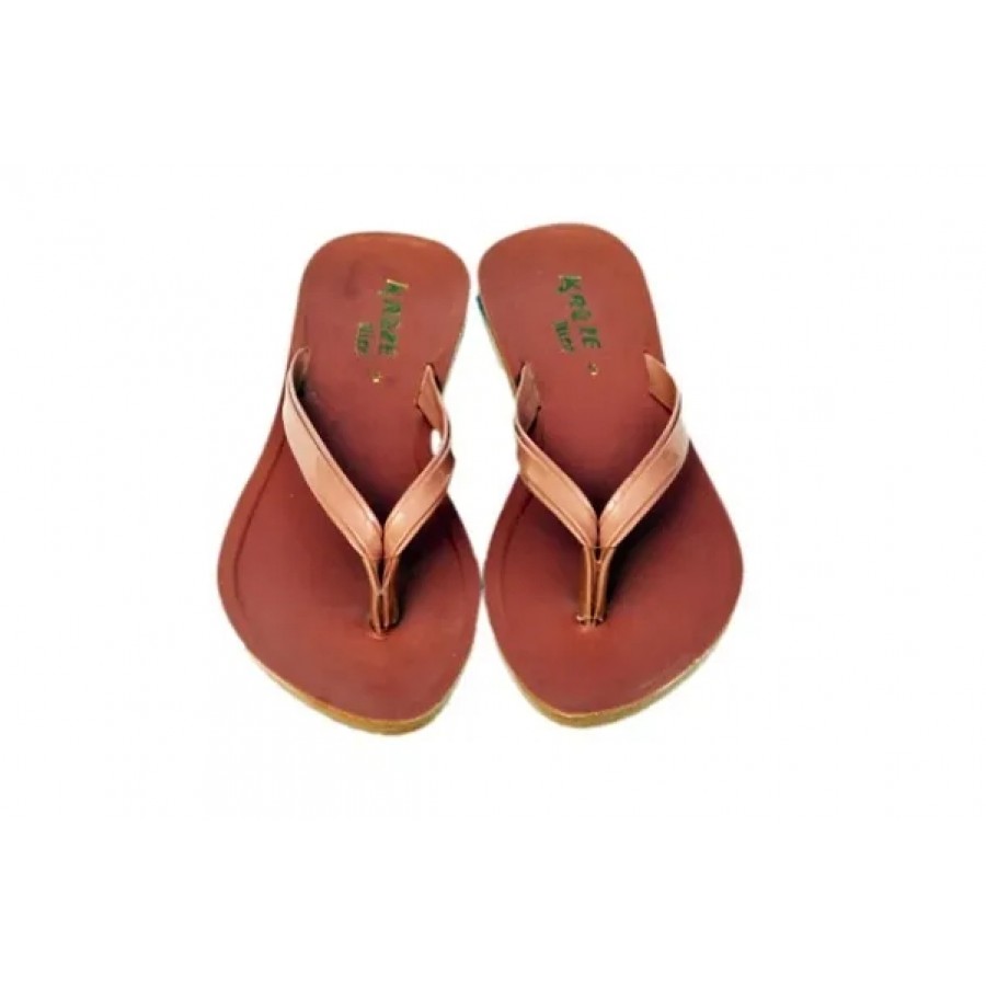 Elegant Pink PU Self Design Flat Flip Flops For Women