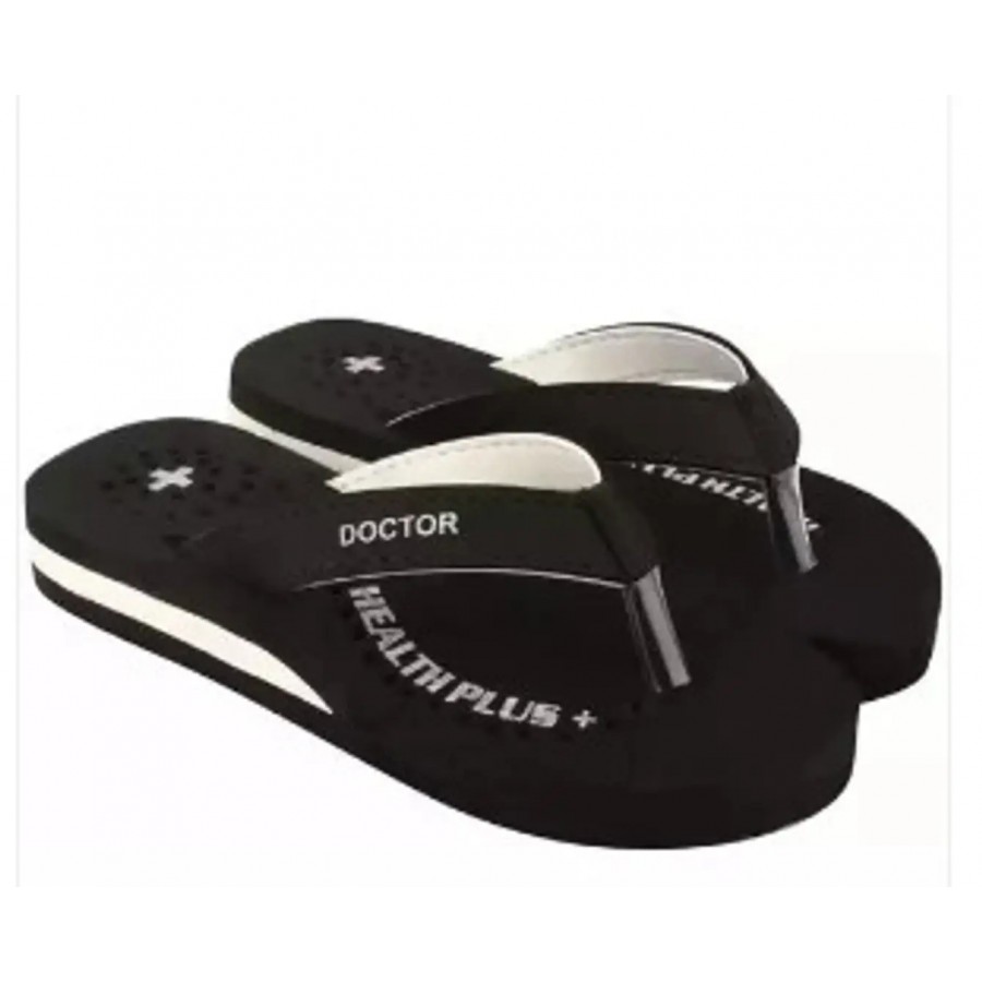 Elegant Black PVC Slippers For Women