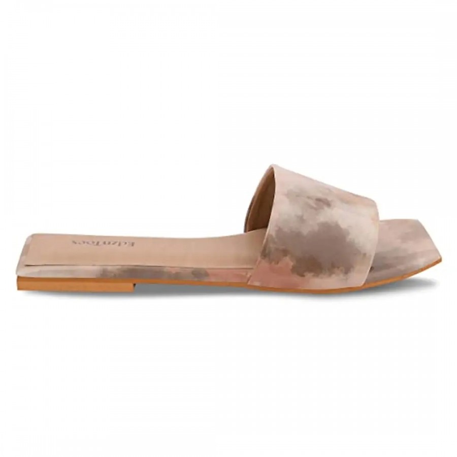 Elegant Faux Leather Peach  Dyed Fashion Flats For Women