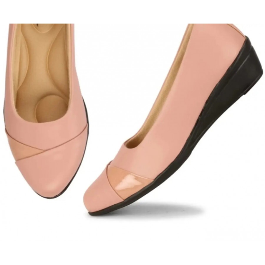 Elegant Pink Synthetic Solid Bellies For Women