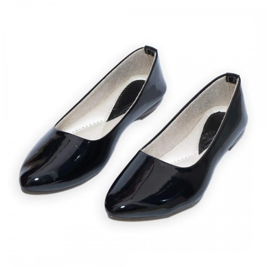 KOMOPT Patent Leather Slip-on Bellies for Women (Black)