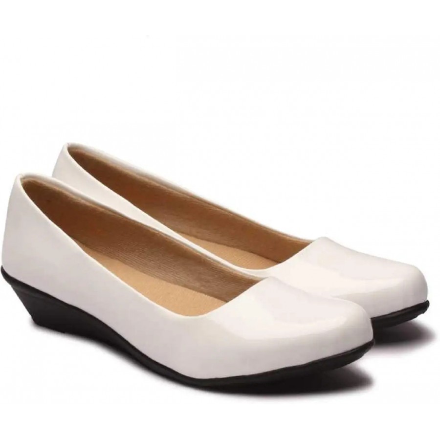 KOMOPT Women's and Girl's Comfortable and Fashionable Bellie Shoes (White)