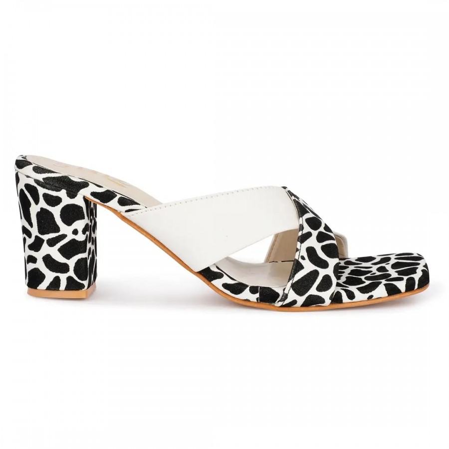 STYLZINDIA Women Casual Suede Leopard Print Block Heel