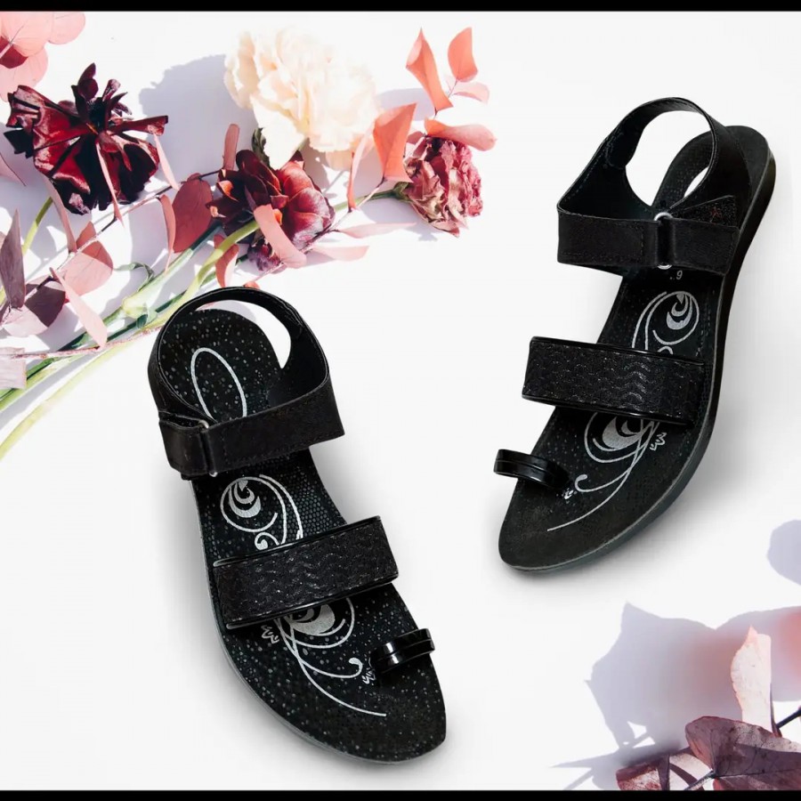 Stylish Black PU Sandal for women