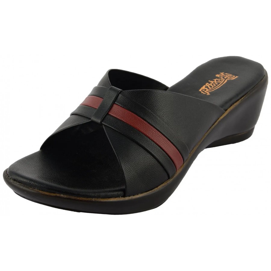 VENTEK Women's Synthetic Black Sandals - 38 EU