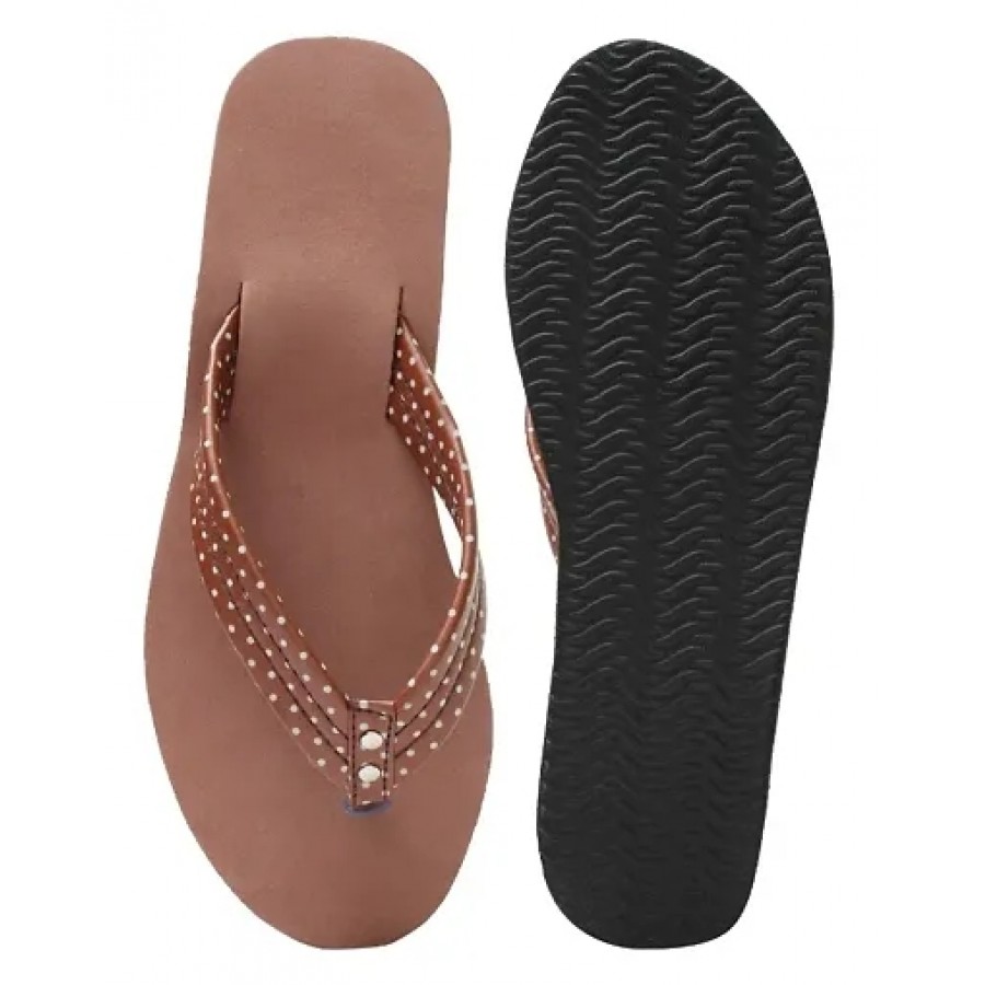 Women Stylish Flip Flops Brown