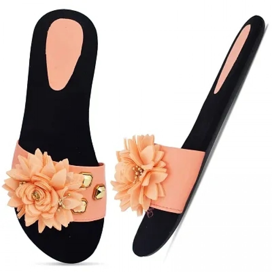 Women's Velvet Stylish Slip on Fancy Flat Slippers