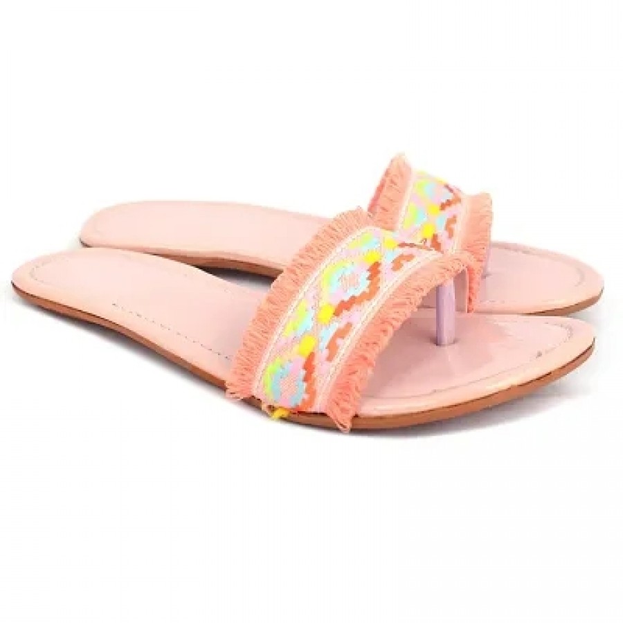 Elegant Pink Solid Synthetic Slippers For Women