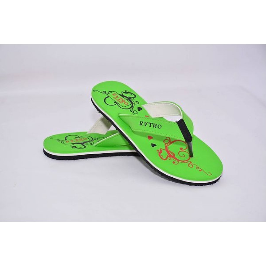 Women's Stylish and Trendy Green Printed EVA Slippers