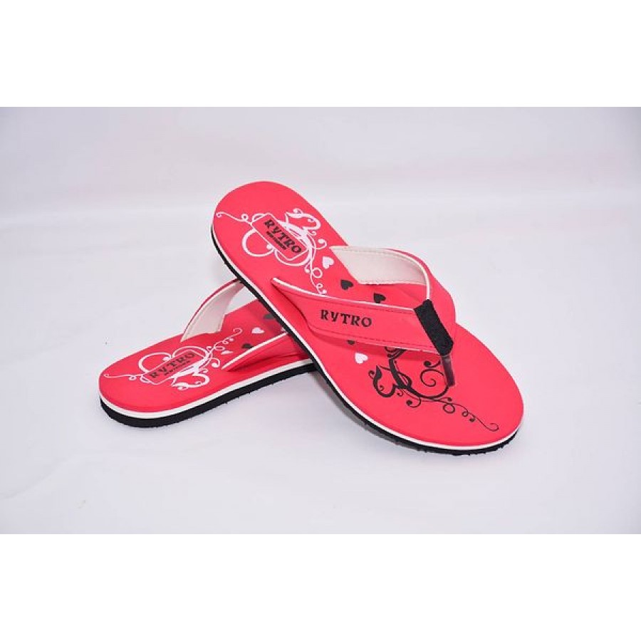 Women's Stylish and Trendy Red Printed EVA Slippers