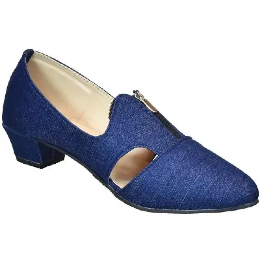 Blue Synthetic Solid Wedges For Women