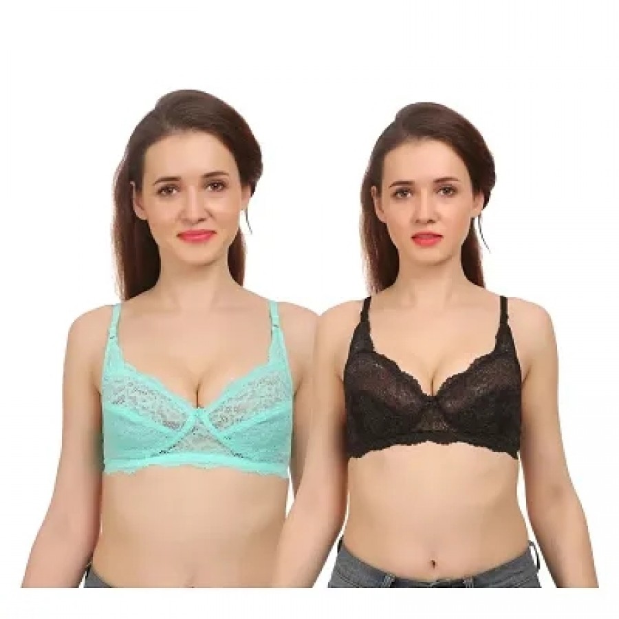 Combo of 2 Multicoloured Non Padded Full Coverage Bra