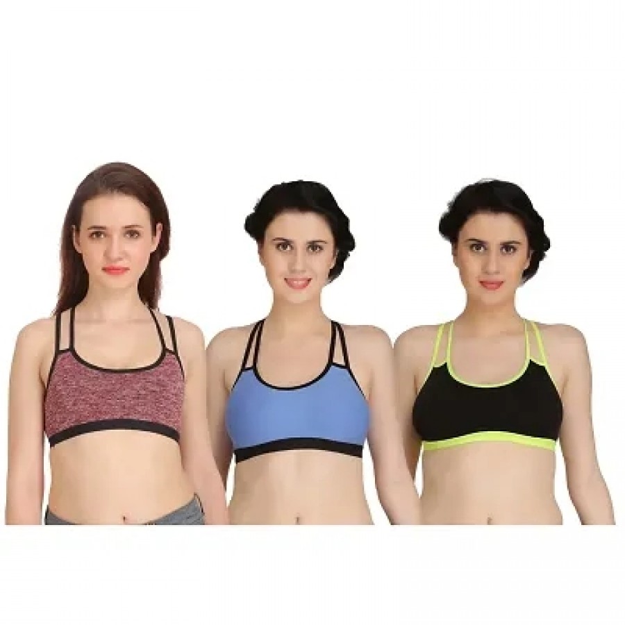 Combo of 3 Multicoloured Non Padded Full Coverage Bra